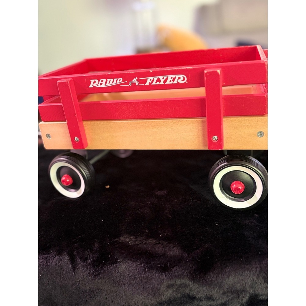 Radio Flyer Model 6 Little Red Wood Wagon Vintage 1996 Miniature Toy Collectible